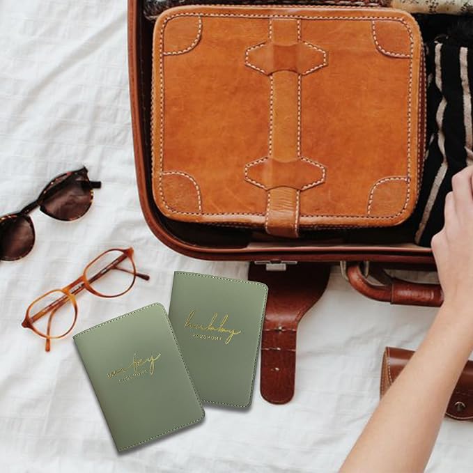 Mr&Mrs Gifts Passport Covers for Husband and Wife Honeymoon Essentials | Mr and Mrs Passport Holders,Engagement Gifts for Couples, Travel Essentials, Gift for Newlywed, Bride and Groom Gifts