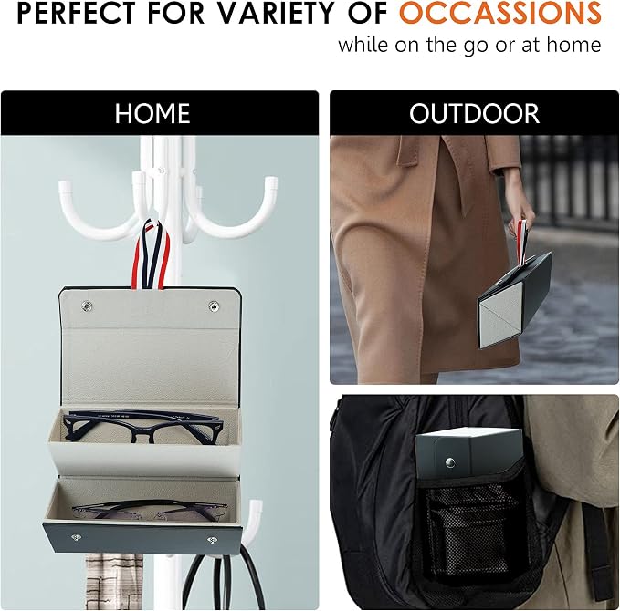 LifeArt Eyeglass Case Hard Shell, Portable Sunglass Case, Fashionable PU Leather Eyeglass Case, Lightweight