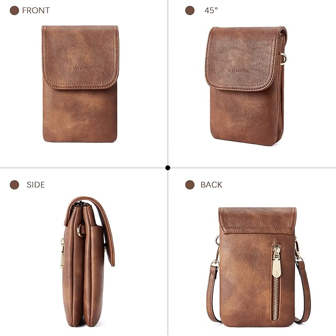 BOSTANTEN Small Crossbody Bag for Women Designer Cell Phone Purse | Vegan Leather, Multiple Pockets, Card Slots, Compact Size for Phone, Cards and Keys, Daily Travel Shopping Use
