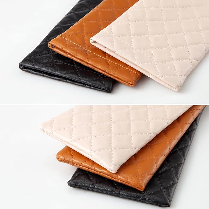 TRIUMPH VISION Eyeglass Case Glasses Case Soft Sunglass Pouch Sleeve 3 Pack | Slim Lightweight Alternative to Bulky Case, Leather Lined Protect Lens, Squeeze Easy to Use, Stylish Portable for Daily Use