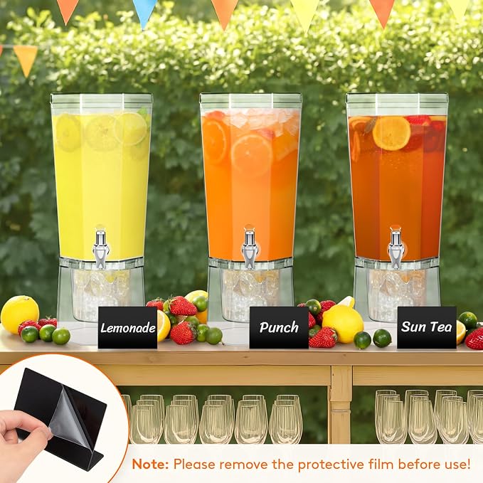 Lifewit 1 Gallon Drink Dispenser for Parties 3 Pcs, 4L Plastic Beverage Container with Stand for Juice/Tea/Soda & Lemonade, Clear Water Pitcher with Spigot for Mimosa Bar Hosting 39 x 16 cm/15x6"