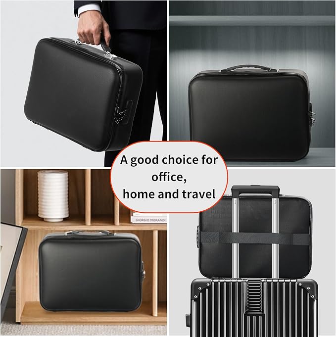 Fireproof Safe Document File Organizer Box, 5200°F Portable File Organizer with Lock,Hard Case Highly Flame-Resistant Fire Proof Waterproof File Bag with Lock, Fire Safe Home Valuables Storage