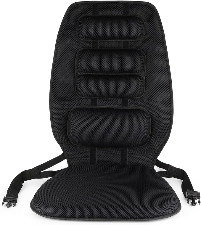 FOMI Gel High Chair Back Support and Seat Cushion | Adjustable Lumbar Pillow Placement for Upper Lower Thoracic, Coccyx, Pressure Sore Pain Relief | for Car, Office Chair, Gaming | Posture Aid