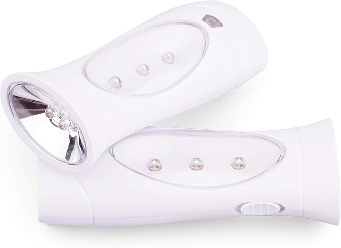 Amerelle LED Emergency Lights for Home Power Failure, 6 Pack - Triple Function Power Failure Light and Plug in Flashlight Combo, with Rechargeable Battery - Be Snow Storm & Hurricane Ready (71134)