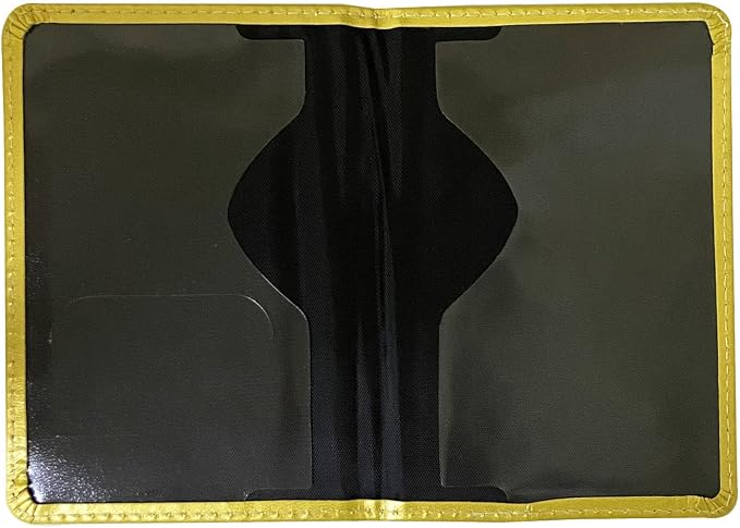 Missmore Premium PU Leather Passport Holder - USA Logo Printed | Stylish, Durable, Travel Essential (N-GD-Yellow)