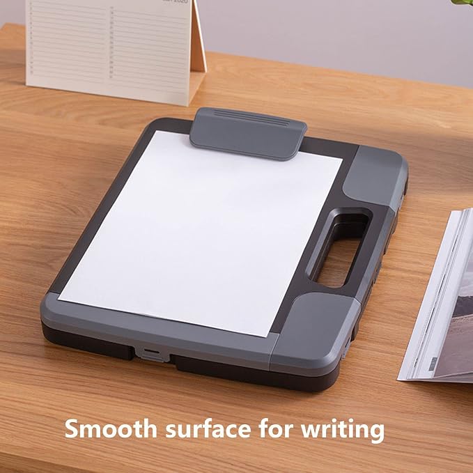 Heavy Duty Clipboard with Storage Case, Portable Handle Clipboard | Heavy Duty, Side-Opening, High Capacity, Portable, Durable Plastic, A4 Size, Ideal for Office, Business, School