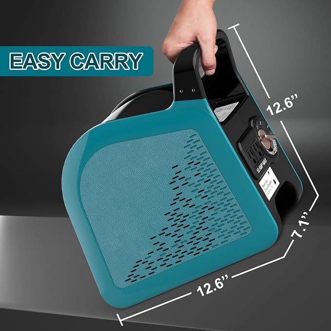High Velocity Floor Drying Fan for Cooling, 355 CFM Air Mover Blower Fan for Job Site and Home, 3 Speeds Portable Industrial Fans for Garage, Shop, Patios, Attic, Blue