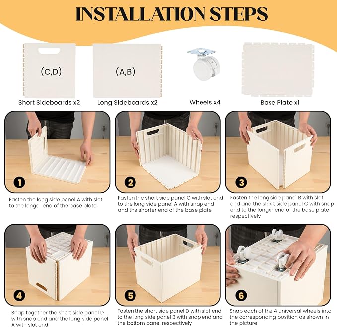File Box Rolling File Organizer with Wheels Stackable Storage File Boxes Portable Letter File Folder Box Book Box Document Organizer for Home Office Filing Storage Bin, 2Pcs