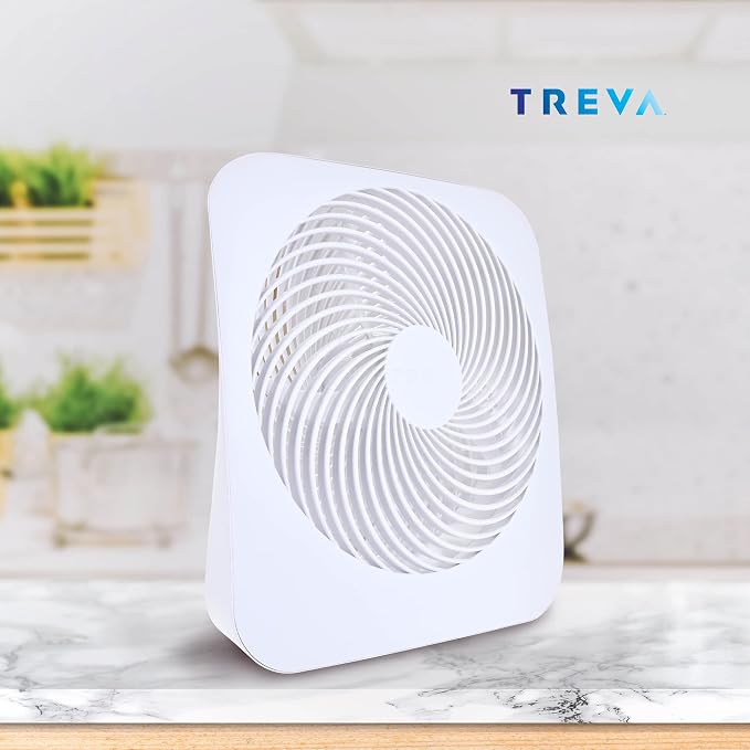 Treva 10 in Portable Fan Battery or AC Powered 2-Speed Desk Fan White | Yes