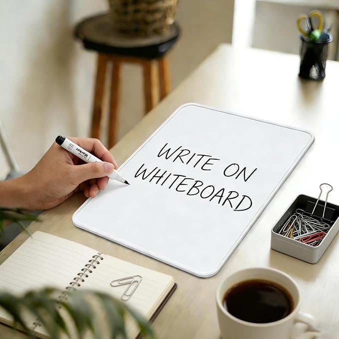 Dry Erase Boards, 6 Pack 9 x 12 Inch Magnetic Double Sided Portable Personal Small Whiteboards, Include 6 Markers, 6 Erasers, 12 Magnets for Kids, Students, Teachers Classroom School Supplies