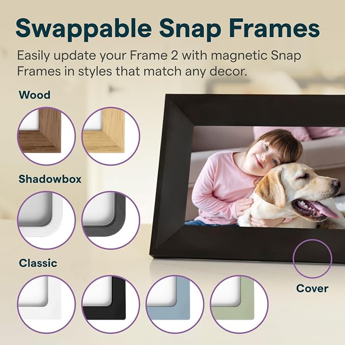Skylight Digital Picture Frame 2 – 10" Full HD Wi-Fi Touch Screen, 16GB Digital Photo Frame, Load Photos & Videos Directly from Phone, Anti-Glare – Ideal for Personalized Gifting, Classic Green