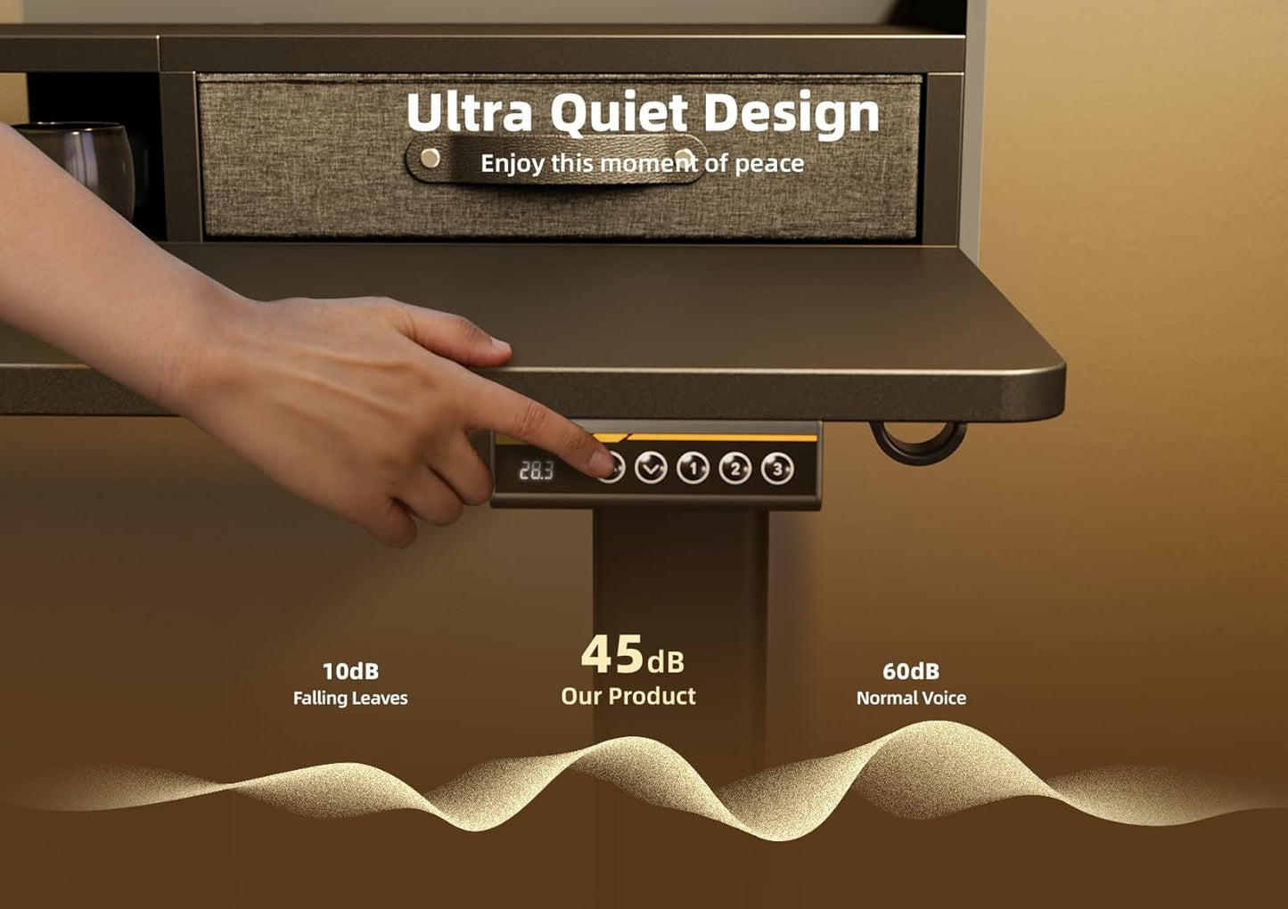 YDN Standing Desk with Drawers, 55 Inch Standing Desk Adjustable Height, Adjustable Electric Stand Up Sit Stand Small Desks with Storage and Shelf, Black