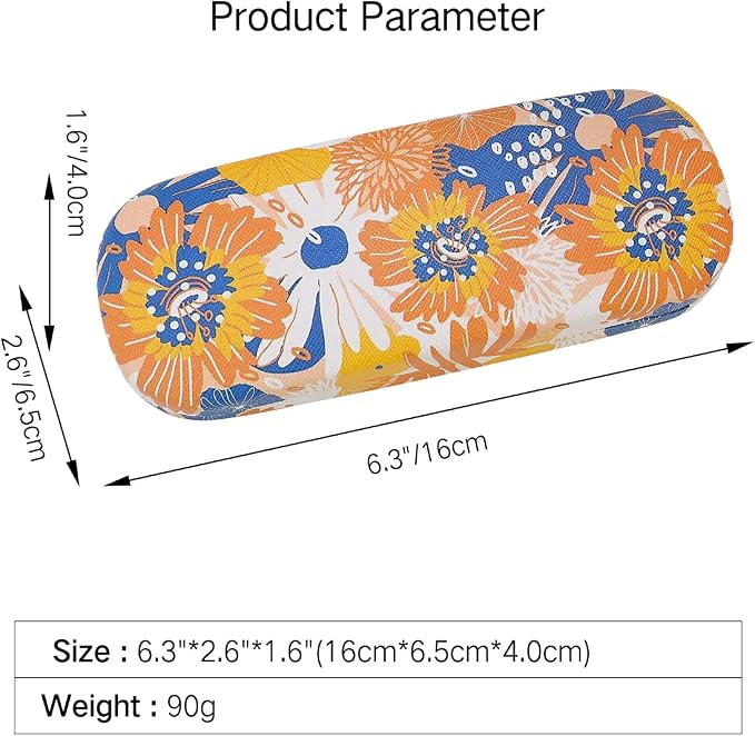 PERFECTSIGHT Hard Shell Eyeglasses Case, PU Leather Protective Glasses Case, Cute Eyeglass Case for Women Men Girls