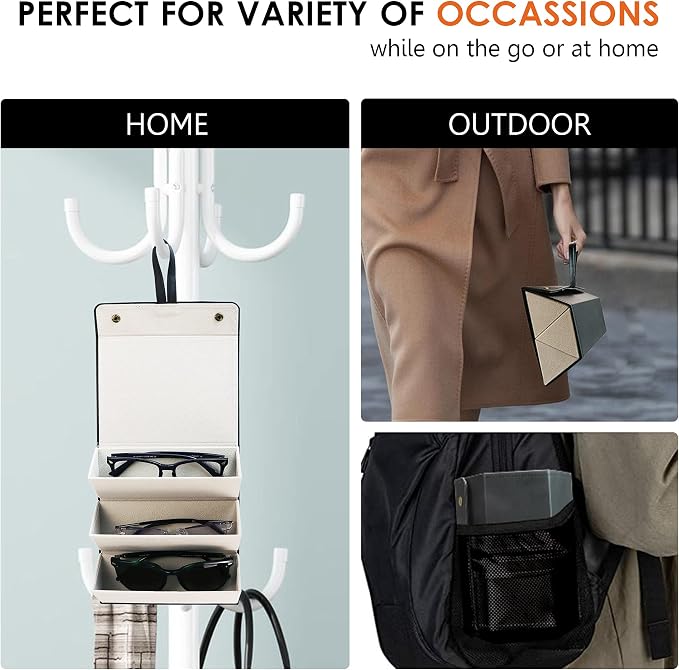 LifeArt Eyeglass Case Hard Shell, Portable Sunglass Case, Fashionable PU Leather Eyeglass Case, Lightweight
