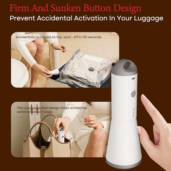 Vacbird Travel Vacuum Bags with Pump, Carry-On Luggage Space Saver | See Contents Easily with Transparent Bags, 1500mAh Pump Compresses 90+ Bags, Carry-On Size for Easy Travel Packing