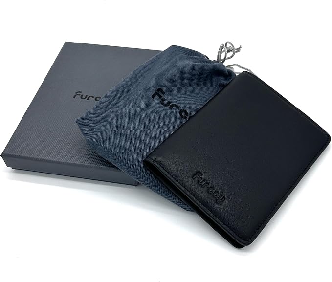 Slim Nappa Leather RFID Blocking Passport Cover (Black/Gray) | Genuine Leather Passport Holder for Men and Women