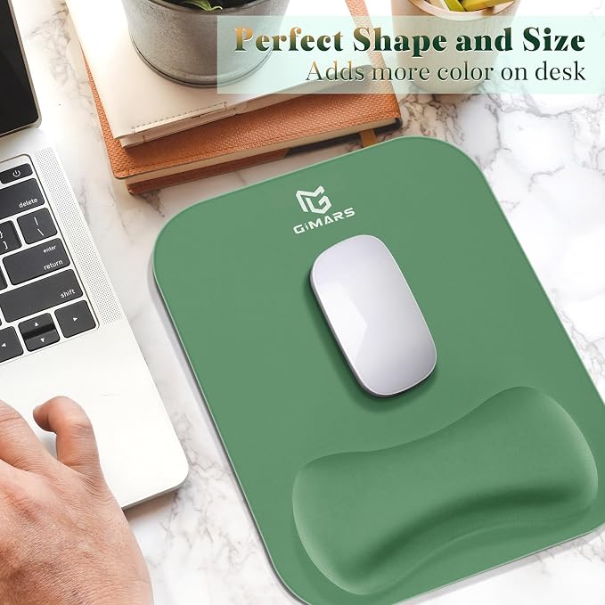 Gimars Large Smooth Superfine Fibre Memory Foam Ergonomic Mouse Pad Wrist Rest Support - Mousepad with Nonslip Base for Laptop, Computer, Gaming & Office,Red Camouflage