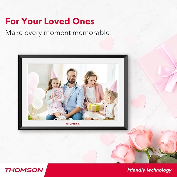 THOMSON 10.1 Inch WiFi Digital Picture Frame, 1280x800 HD IPS Touch Screen Digital Photo Frame with 32 GB, Auto-Rotate, Share Photos/Videos Instantly from Anywhere Great Gifts