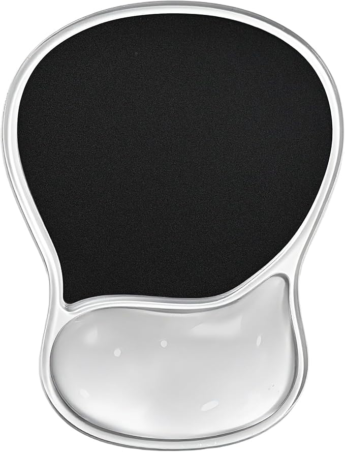 EooCoo Ergonomic Waterproof Mouse Pad with Gel Wrist Rest Support | Middle Concave Design for Natural Wrist Alignment, Non-Slip Base Mousepad, Carpal Tunnel Relief, Office Desk Accessories