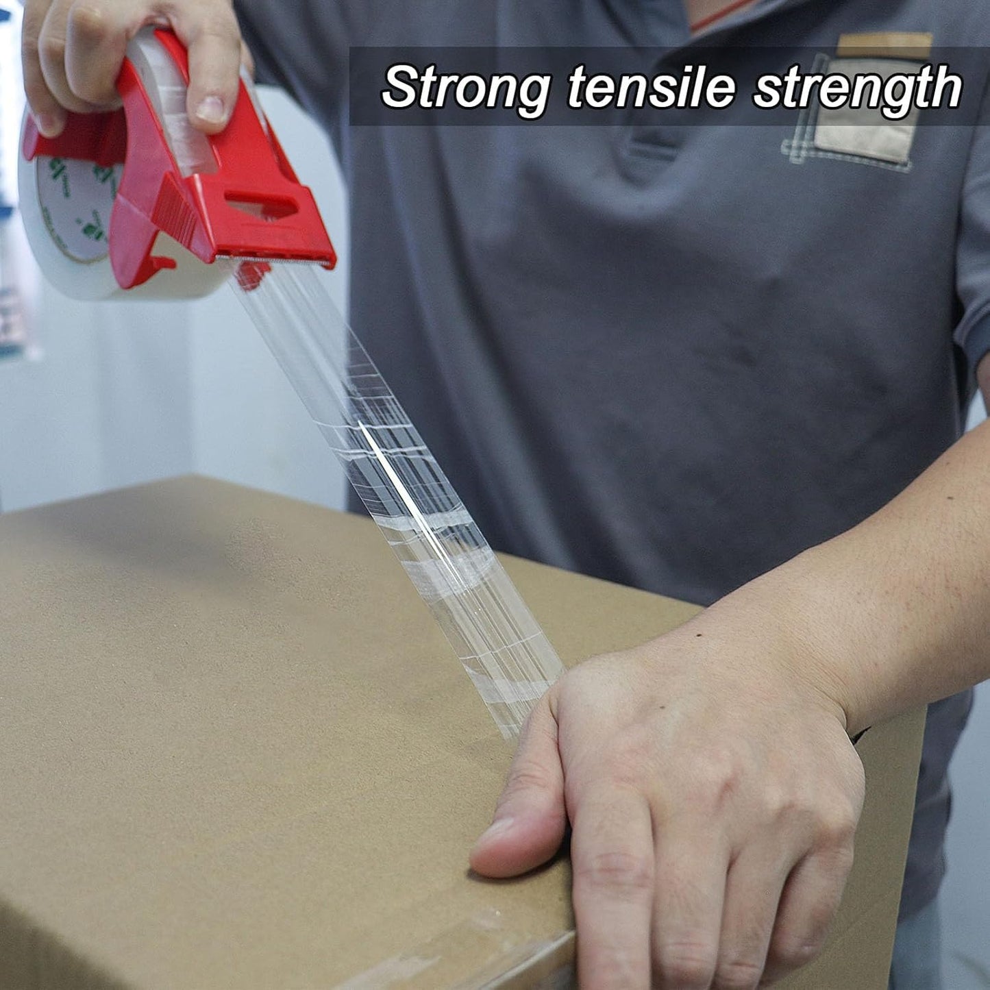 BOMEI PACK Clear Packing Tape, 2.7Mil Thick Heavy Duty Packaging Tape 12Rolls Refills with 1 Dispenser for Box Sealing, Moving and Shipping, 1.88 Inch x 60 Yard, Total 720yds