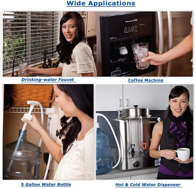 110V Drinking Water Pump for 5 Gallon Bottle Dispenser Pump System for Refrigerator Ice Maker Coffee Machine Faucet (Classic- Dual Inlet)