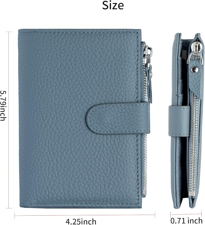 Passport wallet and Card Slot Combo RFID Blocking Leather Travel Passport Wallet for Men and Women with Zippered Coins Pocket Passport holder, Deep Blue