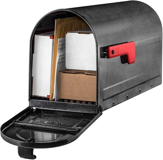 ARCHITECTURAL MAILBOXES 7600P-10 MB1 Mailbox, Medium, Pewter | Galvanized steel build for outside with rust-resistant powder-coat finish and a magnetic door closure. USPS approved.