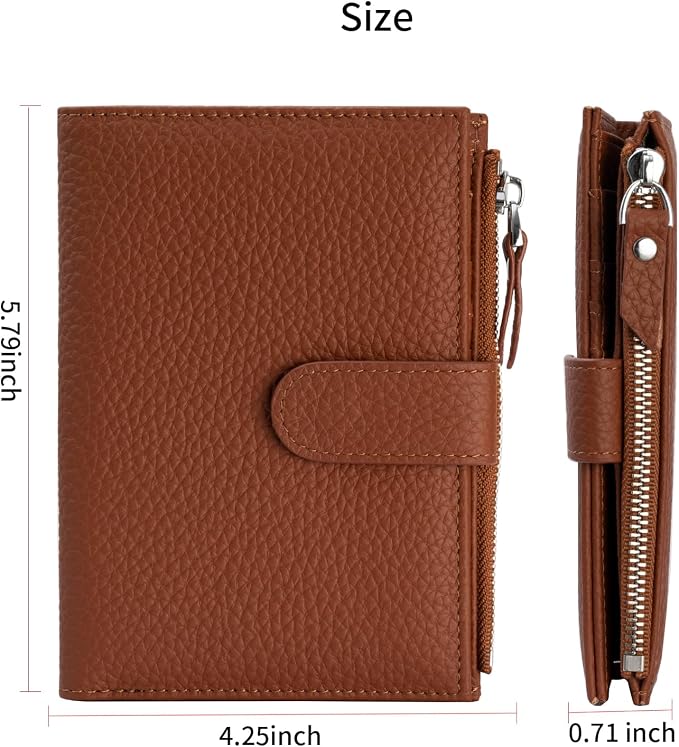 Passport wallet and Card Slot Combo RFID Blocking Leather Travel Passport Wallet for Men and Women with Zippered Coins Pocket Passport holder, CaramelBrown