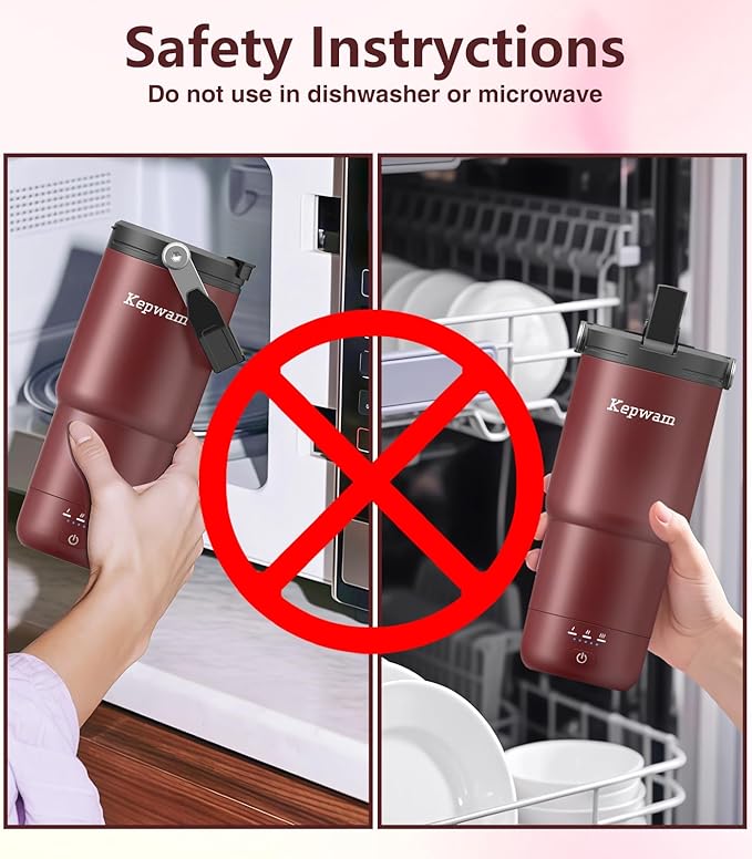 Kepwam Self-Heating Travel Mug 20oz, Temperature-Controlled Coffee Warmer Mug, Smart Travel Mugs Keep Coffee Drinks Hot, Heated Cup Great for Driver Outdoor Fits Car Cup Holders