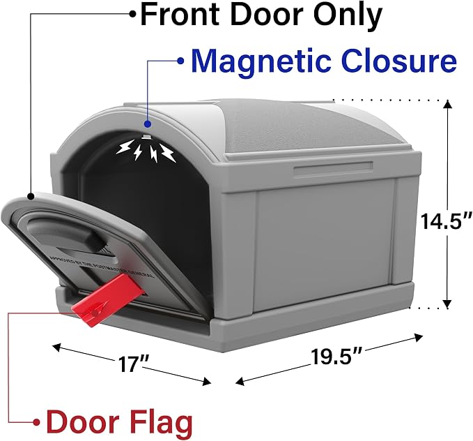 Simplay3 USPS T4 Extra Large Capacity XL Mailbox and Post Cover with Durable Double-Wall Construction, Weather-Resistant Design, Steel Gray, Made in the USA