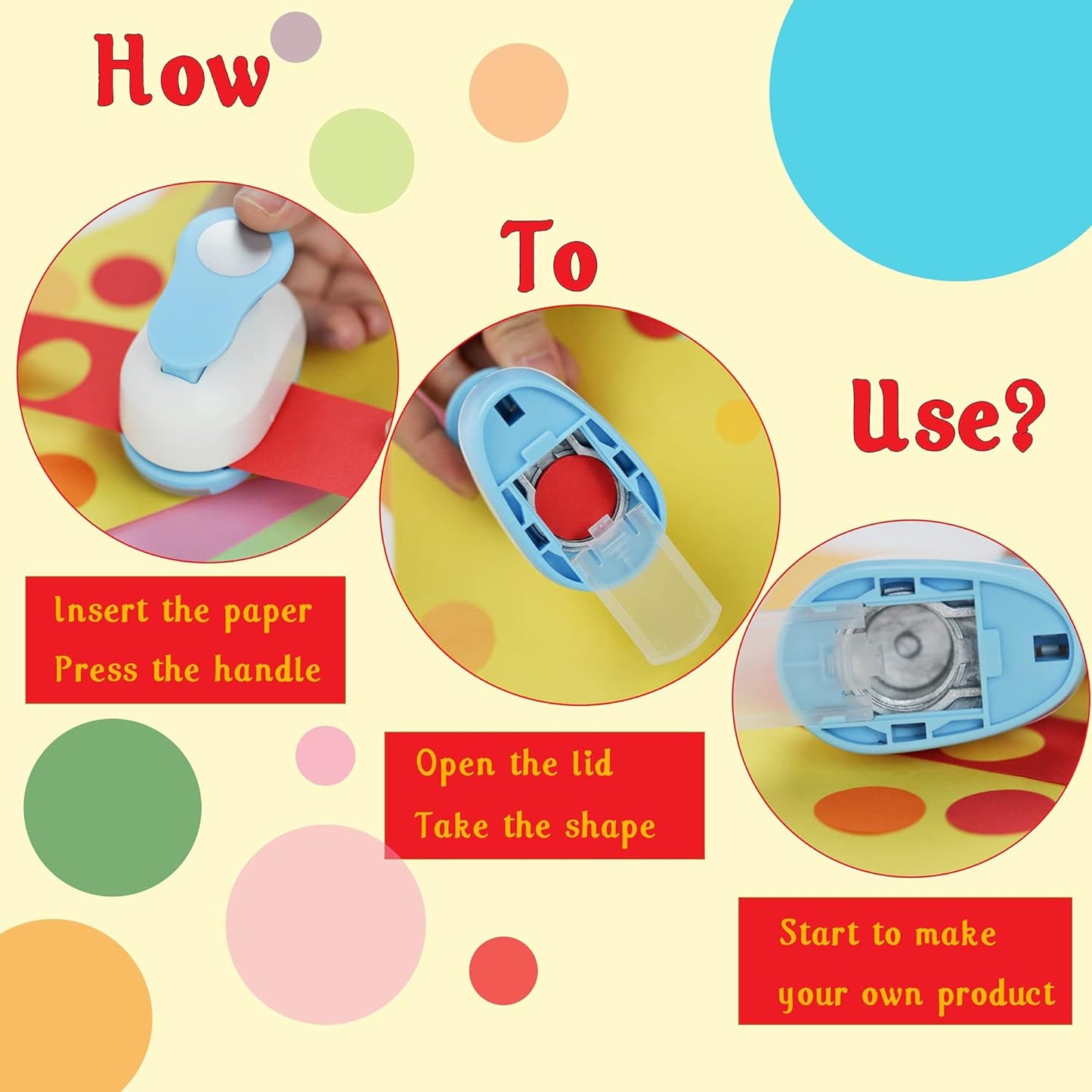 Circle Hole Punch for Craft Sizeout 1inch, Paper Punch Shapes, Craft Lever Punch Handmade Paper, Tool Circle Punch for Scrapbook, Festival Cards, DIY Arts