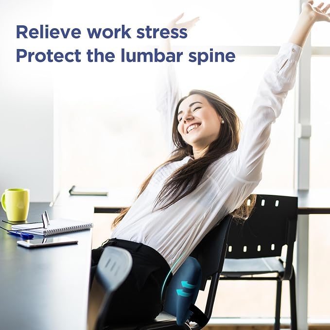 Lumbar Support Pillow for Office Chair, Memory Foam Car Back Cushion | Lumbar Pillow Lower Back with Adjustable Straps, Ergonomic Chair Back Pillow for Office, Car, Gaming Chairs and Bed