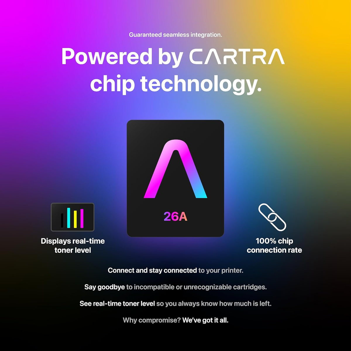 CARTRA 26A CF226A Toner Cartridge 4 Pack Compatible Replacement for HP 26A CF226A 26X CF226X Pro M402dn M402n M402dw Pro MFP M426fdw M426fdn M426dw Series Printer Ink High Yield