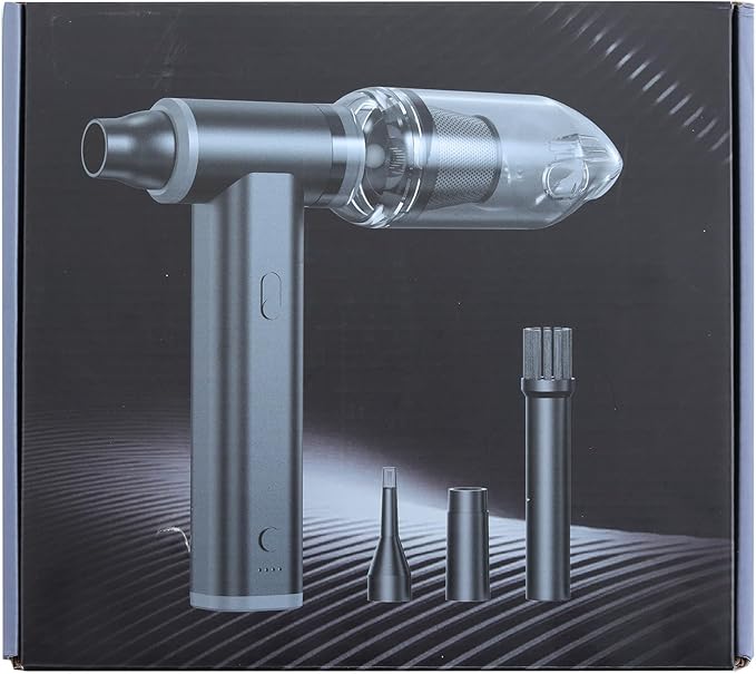 JiGiU 2 in 1 Electric Air Duster and Mini Vacuum 125000rpm Air Blower Compressed Air Duster Cordless Air Blower Electric Duster with 4 Nozzles for Keyboard Car Electric Devices Cleaning