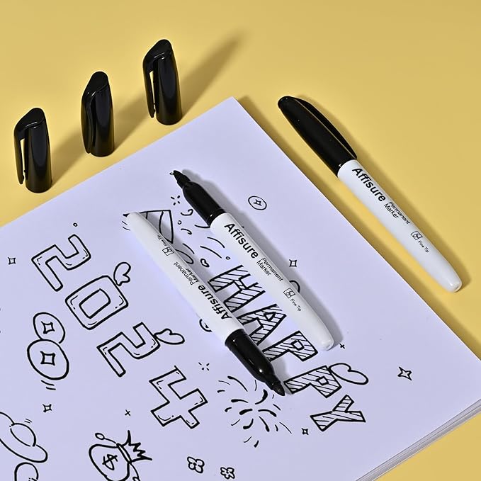 Permanent markers, 100 packs permanent markers bulk, quick dryingin one second, waterproof, smooth, noteasy to erase, durable, can be markedon glass, tiles and cloth, office supplies