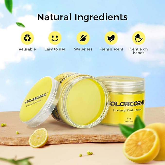ColorCoral Cleaning Gel Universal Dust Cleaner for PC Keyboard Car Detailing Office Electronics Laptop Dusting Kit Computer Dust Remover, Computer Gaming Car Accessories, Gift for Men Women 160g | For PC Laptops, Office Electronics, Car Interior, Compu...