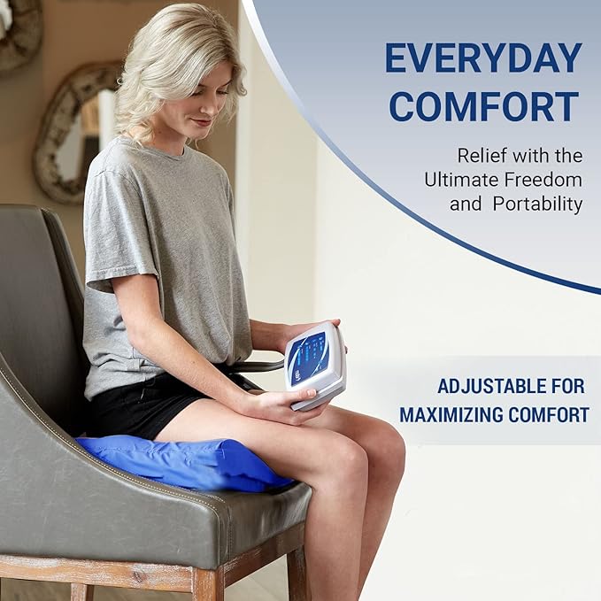 M PAIN MANAGEMENT TECHNOLOGIES Alternating Pressure Wheelchair Cushion by MobiCushion - Pneumatic Air Pillow - Relief for Pressure Sores - Blue