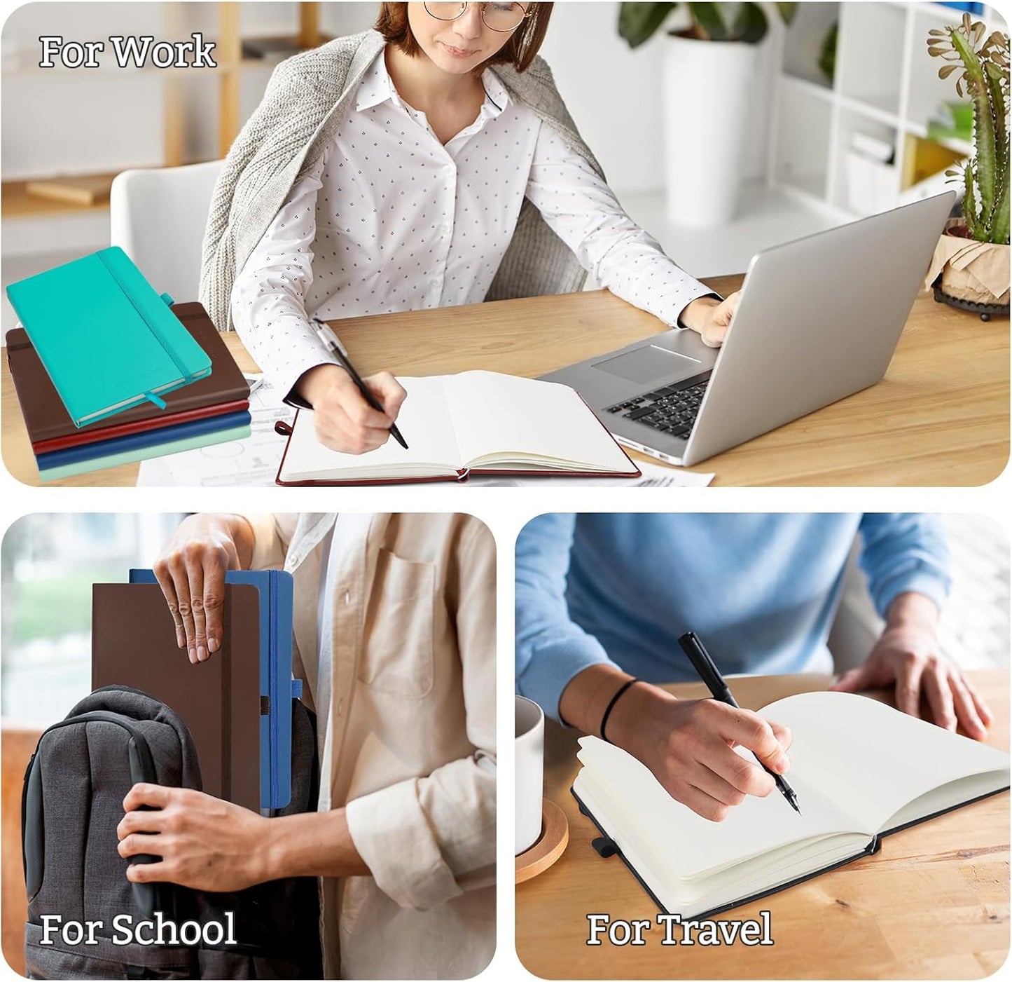 2Pack Blank Hardcover Sketch Book Notebook, A5 140 Pages 120Gsm Thick Journal for Drawing,School,Work,Diary,5.7''*8.3'',Blush