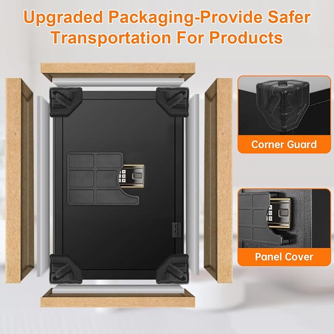 3.4 Cuft Large Safe Box for Home, Digital Security Safe with Programmable Keypad and Key Lock, Home Safe for Document Money Valuables