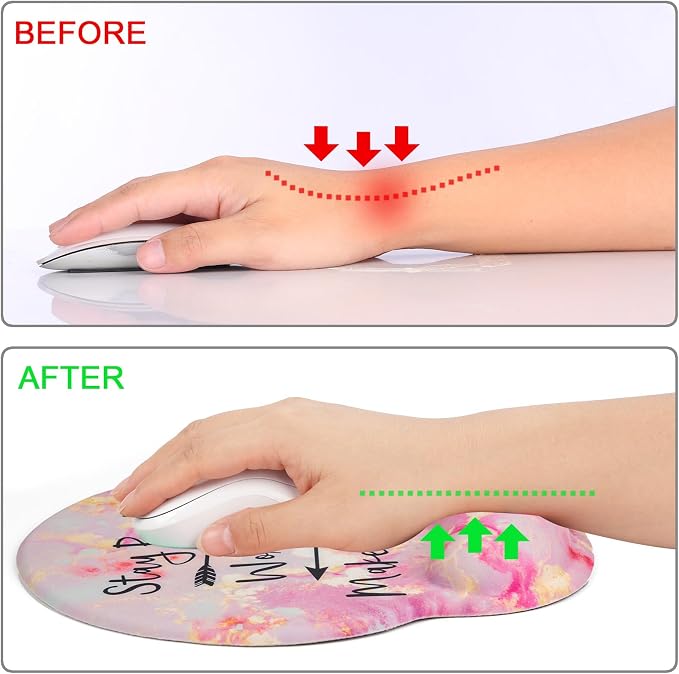 Ergonomic Mouse Pad with Wrist Rest Support,Gel Mouse Pads for Desk | Big Mousepad With Coaster Non-slip & Pain Relief for Computer, Home&Office Desk Decor
