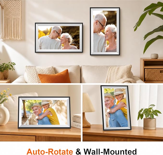 Digital Picture Frame, Frameo 15.6 Inch WiFi Digital Photo Frame, 1920x1080 HD IPS Touch Screen, 32GB Storage, Auto-Rotate, Wall Mountable, Easy Setup to Share Photos/Videos via Frameo App
