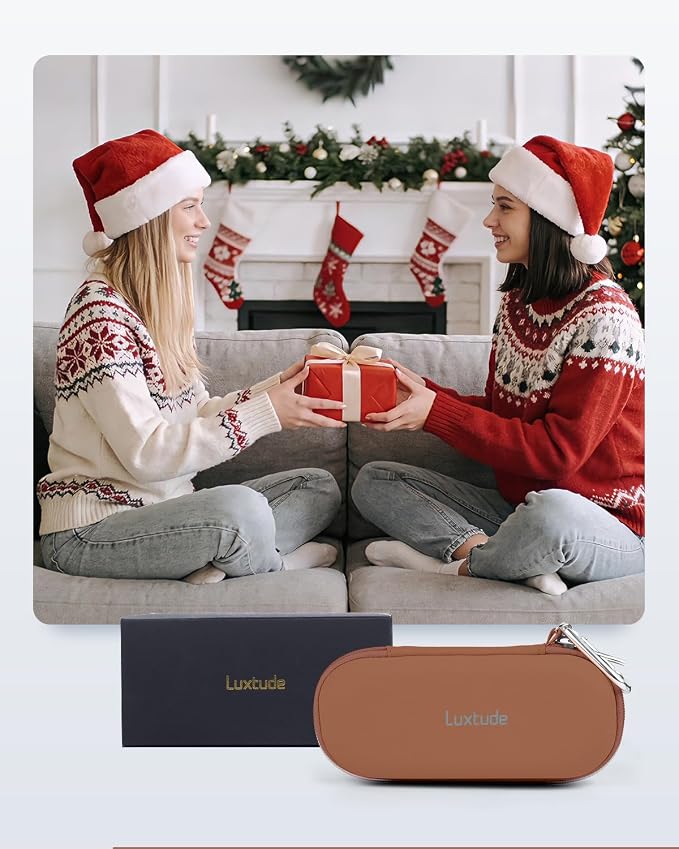 Luxtude Double Glasses Case Hard Shell, Double Eyeglass Case Dual Sunglasses Cases, Travel Sunglasses Organizer for Women Men