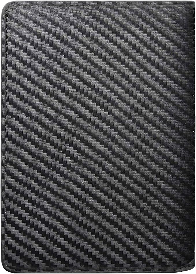 Coco Rossi Passport Holder for Travel Men Slim RFID Passport Cover Wallet | Travel Essentials, Passport Book Holders, Passport Wallet Cover Case, PU Leather, Black, Thin, Spliced Design, Carbon Fibre