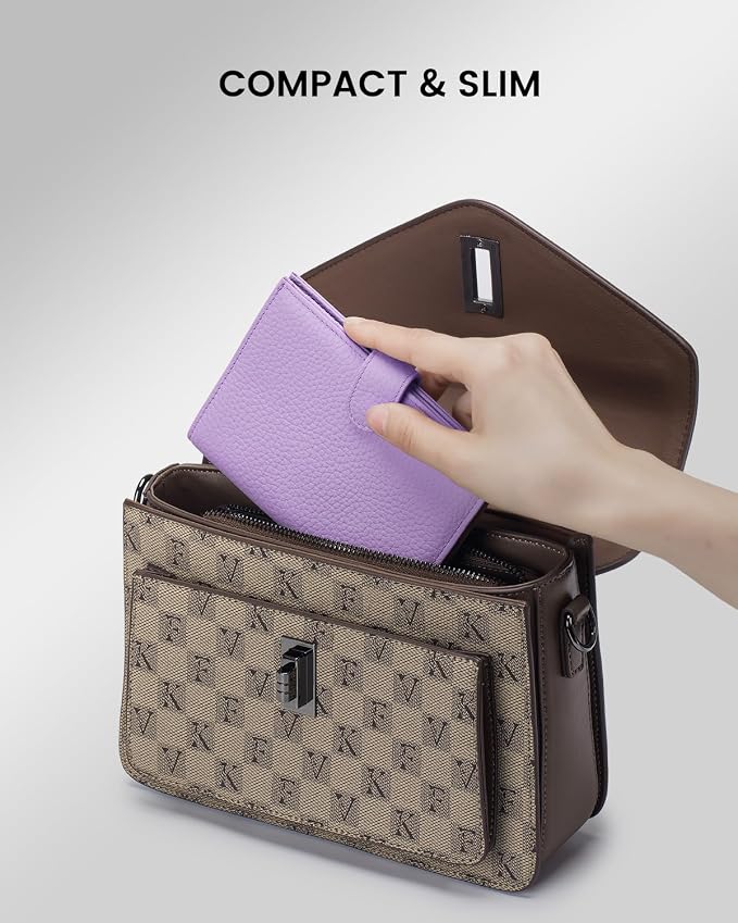 Karmiir RFID Passport Holder Travel Wallet for Women, Leather Passport Cover Wallet with Card Holders SIM Slots,Zippered Coins Pocket and Cash Slot Slim Compact Travel Wallet (Taro Purple)