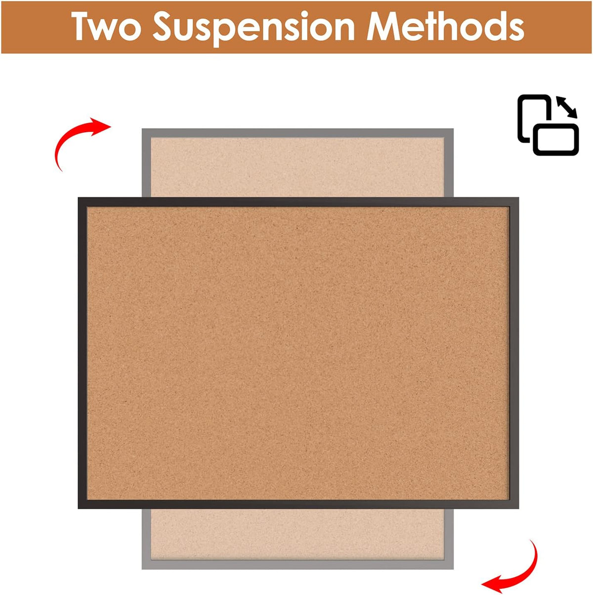 Board2by 2-Pack Cork Board Bulletin Board 20“ x 30”, Black Wood Framed Corkboard, Office Board for Wall Cork, Large Wall Mounted Notice Pin Board with 32 Push Pins for School, Home & Office