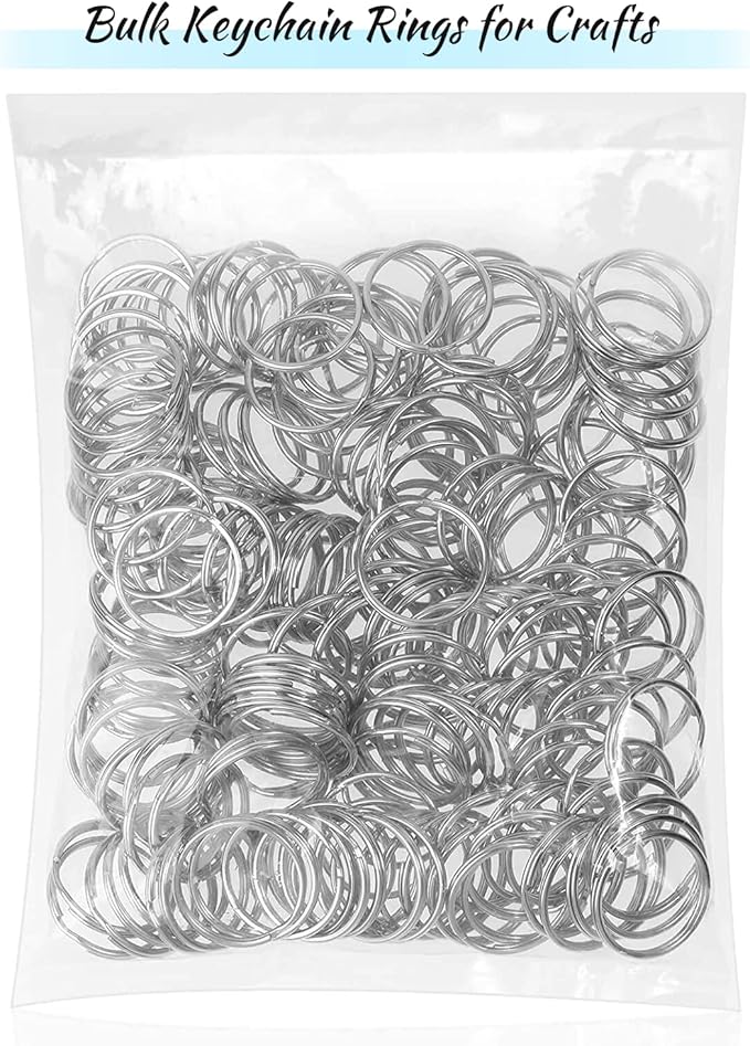 PAXCOO 200Pcs Split Key Rings Bulk for Keychain and Crafts, 1 inch (25mm)