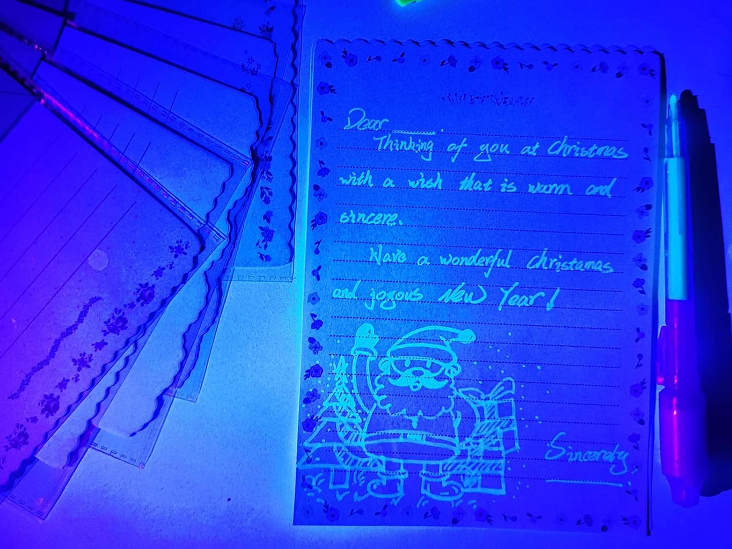 SCStyle Invisible Ink Pen 10Pcs with UV Light Magic Marker for Secret Messages, Writing Information for Birthdays, Easter, Halloween, Christmas Gifts for Students