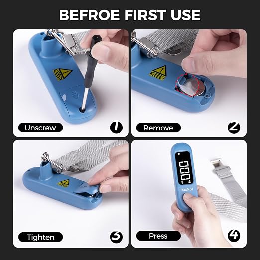 pack all Digital Luggage Scale for Travel, 110Lbs Capacity, 0.1Lb Precision | Handheld, Backlit LCD Display, Lb/Kg/Oz Conversion, Tare Function, Battery Included, Navy