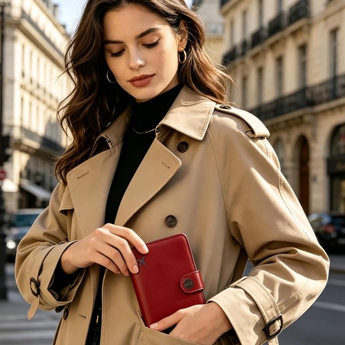 Passport Holder RFID Blocking Travel Wallet, Scarlet Red | Passport Cover with Multiple Card Slots, Water-Resistant & Easy-Carry, Must-Have Travel Accessory for Men & Women.