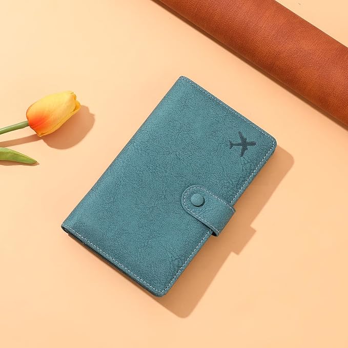 RFID Blocking Passport Wallet Cover Case Travel Document Organizer for Women and Men,Travel Wallet for Credit Card